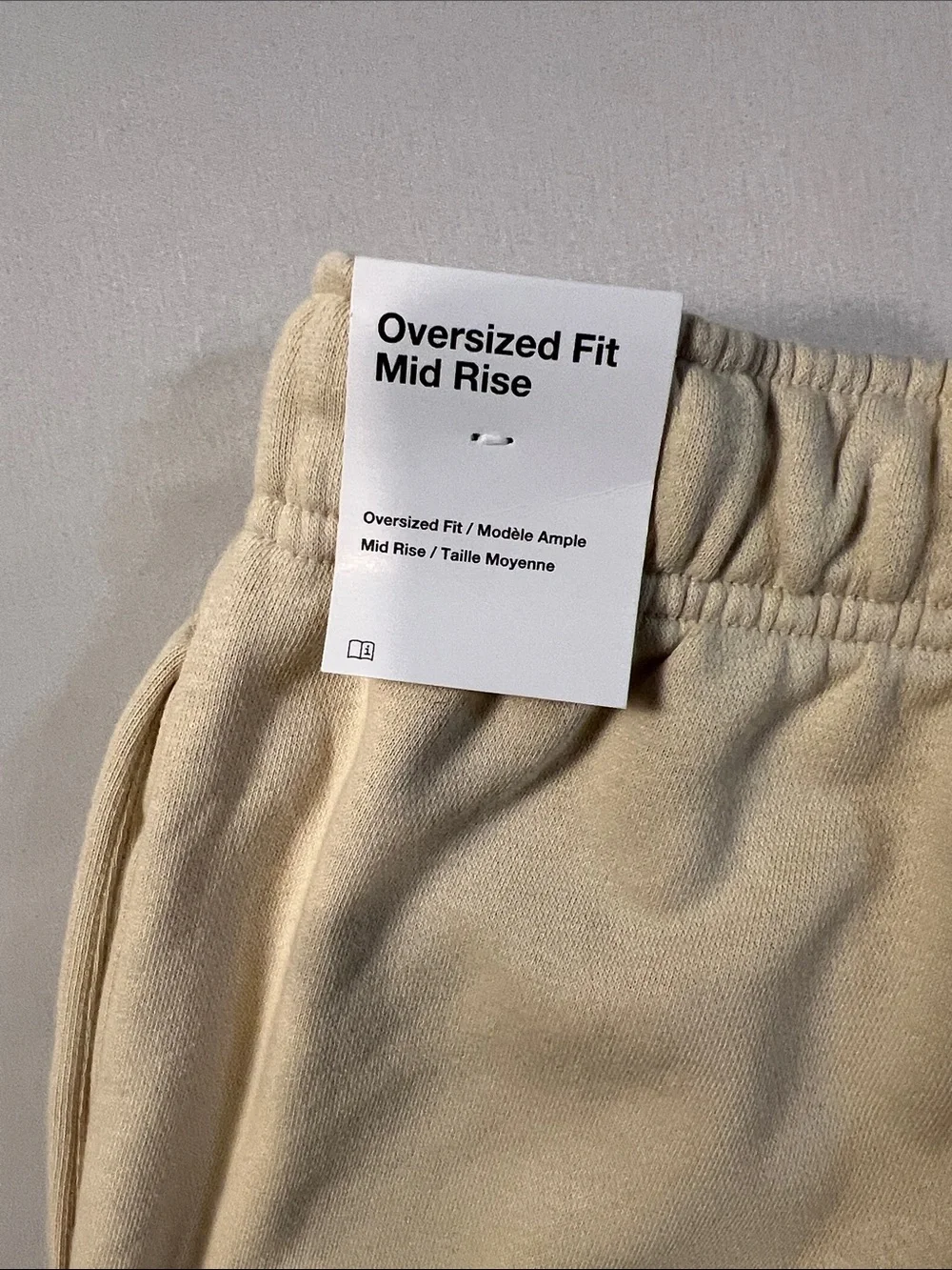 Nike Cream Track Pants - Women's Drawstring Joggers Oversized Fit Mid Rise